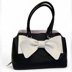 Betsey Johnson Pop Collar Satchel w/ Oversized Bow Detail